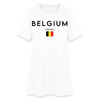 Drapeau belge, design minimaliste élégant - Robe T-shirt Femme - blanc - Devant