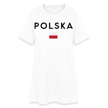 Drapeau de la Pologne, design minimaliste élégant - Robe T-shirt Femme - blanc - Devant