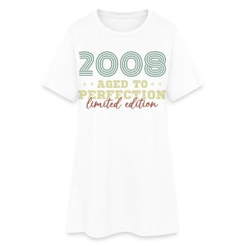 2008 Vintage Rétro Cadeau d’anniversaire - Robe T-shirt Femme - blanc - Devant