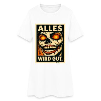 Alles Wird Gut Skull Portrait - Women’s T-Shirt Dress - white - Front