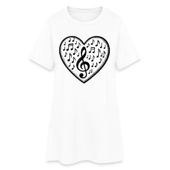 Musique Clé de cœur son d’amour - Robe T-shirt Femme - blanc - Devant