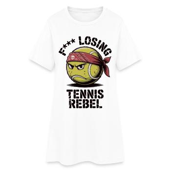Joueuse de tennis en train de perdre Tennis Rebel - Robe T-shirt Femme - blanc - Devant