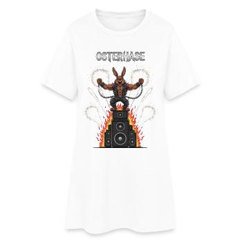 Heavy Metal Osterhase Rocker Ostern Hardcore Hase - Frauen T-Shirt-Kleid - Weiß - Vorne
