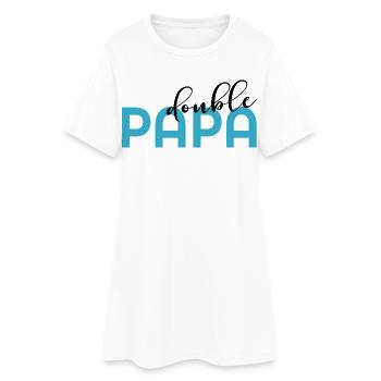 Vater von zwei Kindern - Frauen T-Shirt-Kleid - Weiß - Vorne