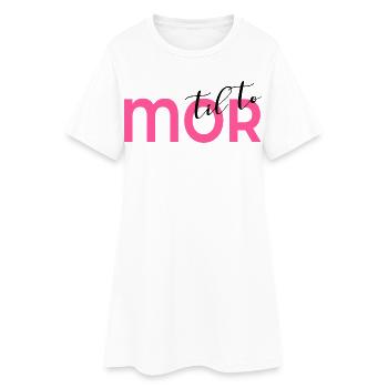 Mère de deux enfants - Robe T-shirt Femme - blanc - Devant
