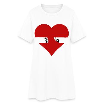 L’amour demande du travail Lien fort Ensemble Chemise - Robe T-shirt Femme - blanc - Devant