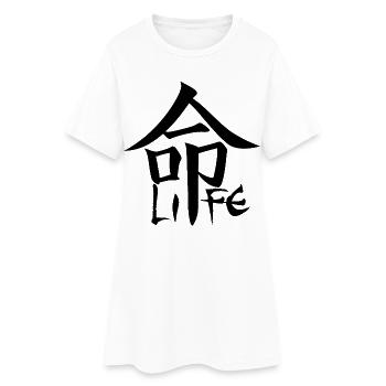 kanji japonais noir pour le mot vie - Robe T-shirt Femme - blanc - Devant