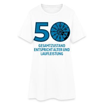 HU April 2026 - 50 Jahre - Geburtstag Geschenk - Frauen T-Shirt-Kleid - Weiß - Vorne