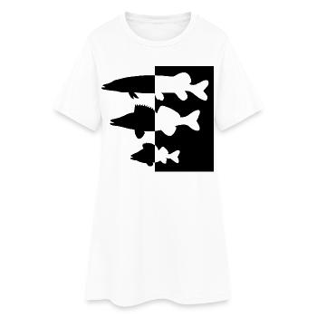 Perchoir brochet et zander - Robe T-shirt Femme - blanc - Devant