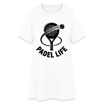 Padel Life Tennis avec raquette - Robe T-shirt Femme - blanc - Devant
