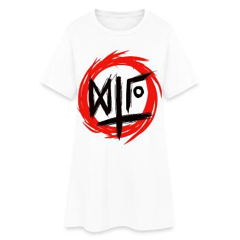 Offizielles schwarzes Logo 2026 - Frauen T-Shirt-Kleid - Weiß - Vorne