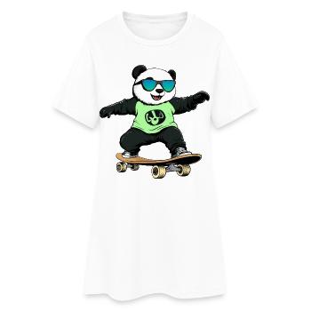 Panda Skateboard - Robe T-shirt Femme - blanc - Devant