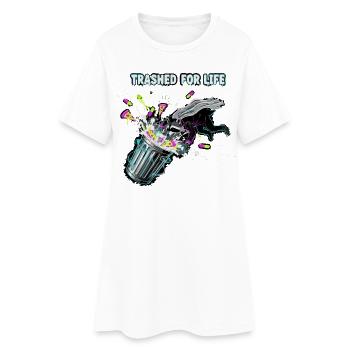 Trashed for Life Raccoon - Women’s T-Shirt Dress - white - Front