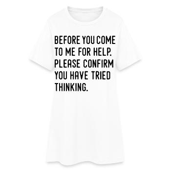 Humour - Robe T-shirt Femme - blanc - Devant