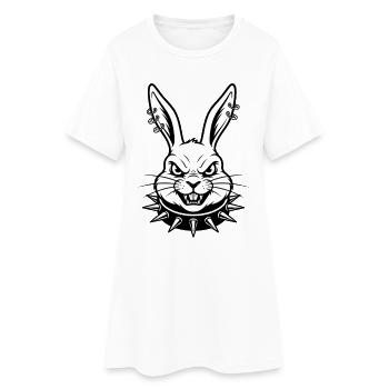 Heavy Metal Lapin de Pâques Rocker Lapin de Pâques Hardcore - Robe T-shirt Femme - blanc - Devant