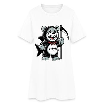 Ours souriant avec la faux - Robe T-shirt Femme - blanc - Devant