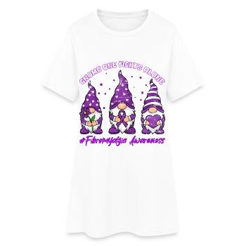 Fibromyalgia Awareness Gnome Fibro Ribbon - Women’s T-Shirt Dress - white - Front