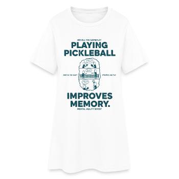 Joueur drôle de pickleball améliore la mémoire - Robe T-shirt Femme - blanc - Devant