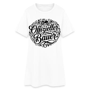 Offizieller Bauer - Frauen T-Shirt-Kleid - Weiß - Vorne