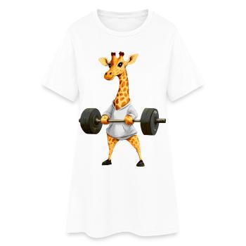 Giraffe Sport - Frauen T-Shirt-Kleid - Weiß - Vorne
