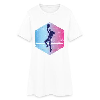Basketball Girl Vintage - Frauen T-Shirt-Kleid - Weiß - Vorne