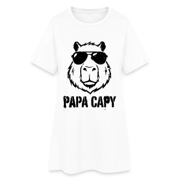 Papa Capy - Capybara Father's Day - Women’s T-Shirt Dress - white - Front