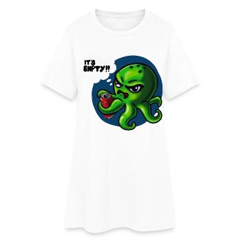 Grumpy Kraken - Frauen T-Shirt-Kleid - Weiß - Vorne