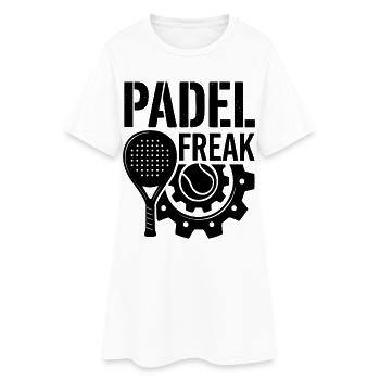 Padel Freak Sport Begeisterung Performance - Frauen T-Shirt-Kleid - Weiß - Vorne