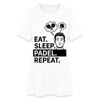Routine sportive Eat Sleep Padel Repeat Lifestyle - Robe T-shirt Femme - blanc - Devant