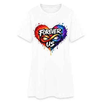 Pour toujours Nous, Amour Infini pour les Amoureux - Robe T-shirt Femme - blanc - Devant