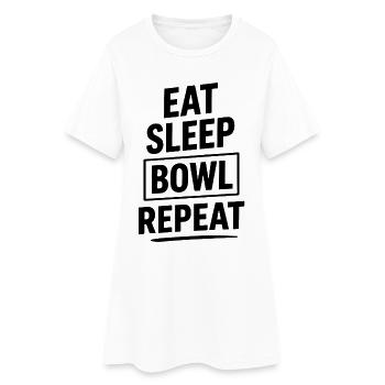 Manger Dormir Bol Répéter Bowling Fan de Sport - Robe T-shirt Femme - blanc - Devant