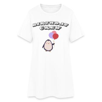 Birthday Crew - Frauen T-Shirt-Kleid - Weiß - Vorne