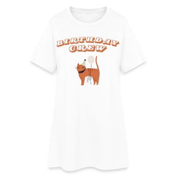 Birthday Crew - Frauen T-Shirt-Kleid - Weiß - Vorne