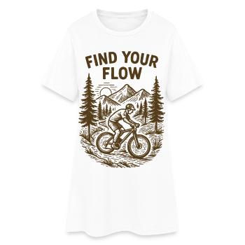 Find Your Flow – VTT vintage - Robe T-shirt Femme - blanc - Devant