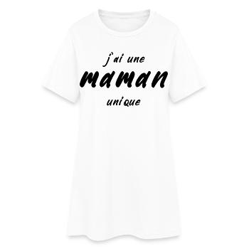 j-ai_une_maman_unique - Robe T-shirt Femme - blanc - Devant