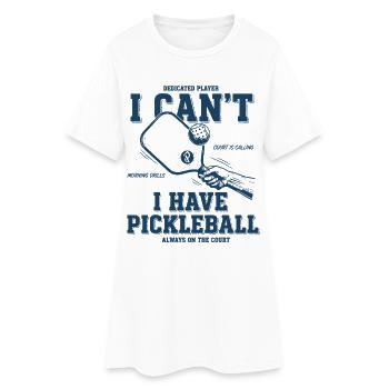 Pickleball Je ne peux pas, j’ai un joueur drôle - Robe T-shirt Femme - blanc - Devant
