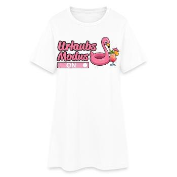 Urlaubsmodus, Urlaub - Frauen T-Shirt-Kleid - Weiß - Vorne