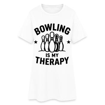 Le bowling est mon Bowling Sport Therapy Quilles - Robe T-shirt Femme - blanc - Devant