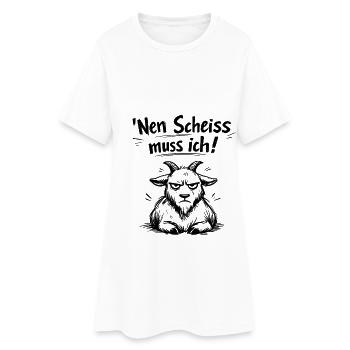 Nen Scheiss muss ich Ziege - Frauen T-Shirt-Kleid - Weiß - Vorne