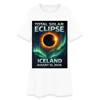 Total Solar Eclipse Iceland 2026 Reykjavik - Women’s T-Shirt Dress - white - Front