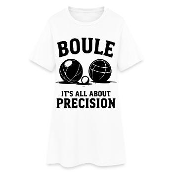 La boule de boule, c’est tout un sport de pétanque de précision - Robe T-shirt Femme - blanc - Devant