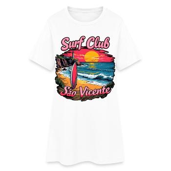 Surf Club São Vicente - Frauen T-Shirt-Kleid - Weiß - Vorne