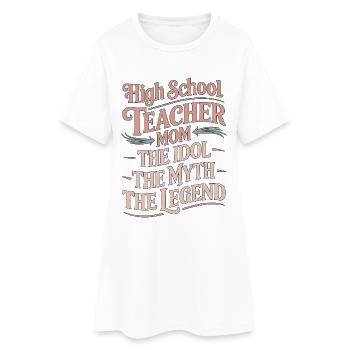 Professeur de lycée Maman La professeure de la matière idole - Robe T-shirt Femme - blanc - Devant