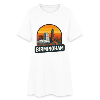 Design rétro de coucher de soleil rétro de Birmingham Skyline - Robe T-shirt Femme - blanc - Devant