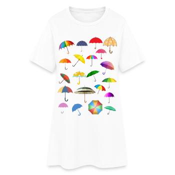 Un tas rempli de parapluies colorés - Robe T-shirt Femme - blanc - Devant