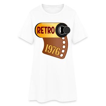 Photographie rétro d’anniversaire 1976 - Robe T-shirt Femme - blanc - Devant