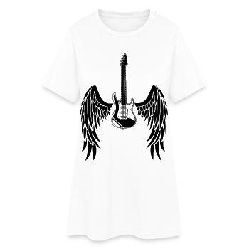 Guitare ailée noire - Robe T-shirt Femme - blanc - Devant