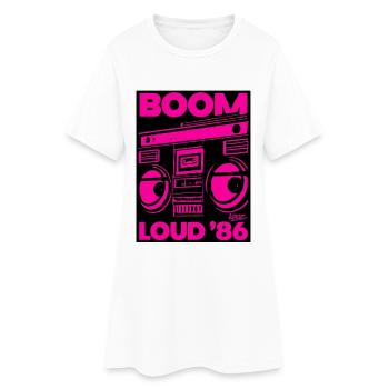 Boom Loud '86 Boombox Neon - Women’s T-Shirt Dress - white - Front