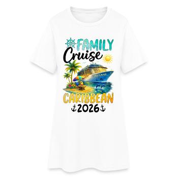 Croisière en famille dans les Caraïbes 2026 - Robe T-shirt Femme - blanc - Devant