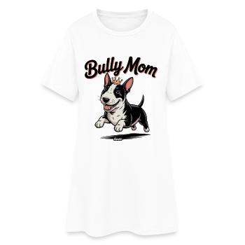 Maman Bulldog couronnée - Robe T-shirt Femme - blanc - Devant